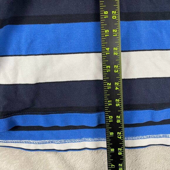 Ecko Unltd Mens Polo Shirt 3XL Striped Blue & White Cotton Casual Short Sleeve - Picture 3 of 9
